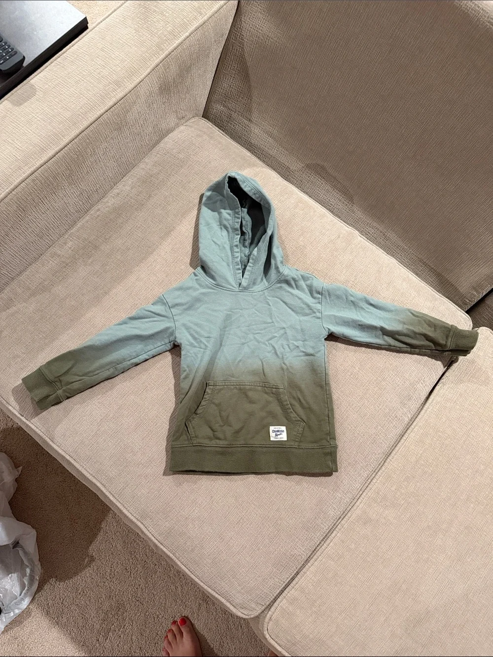 OshKosh B'gosh Ombre Sage to Olive Green Hoodie